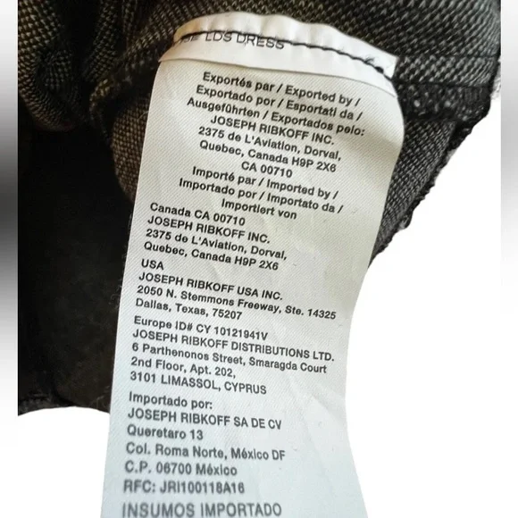 Joseph Ribkoff Dress Size 8 Black Gray Stretch Ladies Dress Zip Cocktail Party - Picture 3 of 5